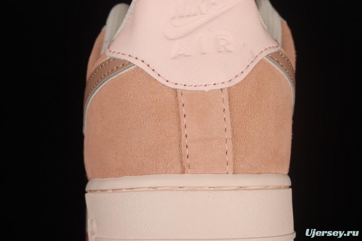 NIKE Air Force 1x07 Low light powder spliced low upper casual board shoes 896185-603