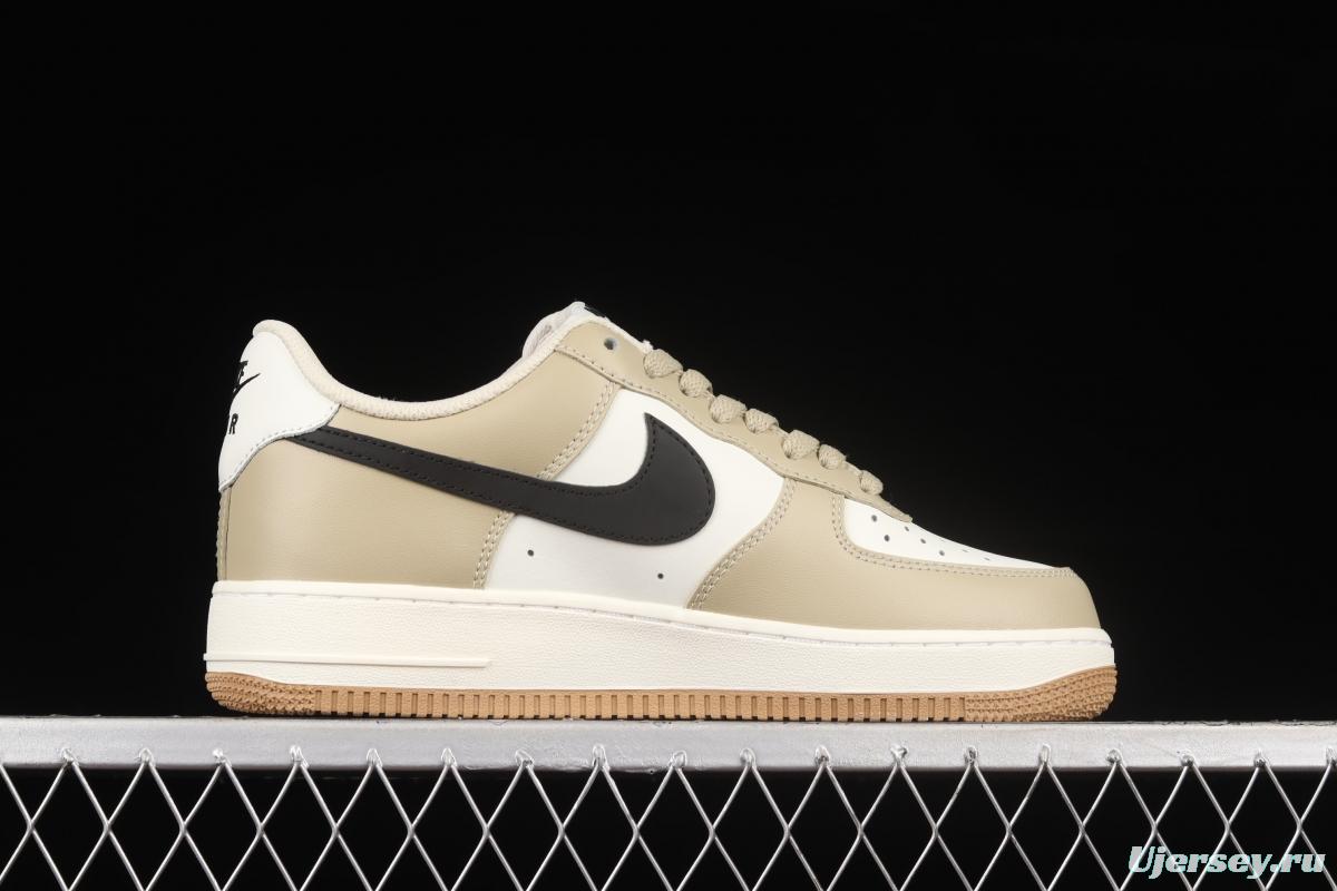 NIKE Air Force 1x 07 Low khaki black hook low-top casual board shoes DH5969-633