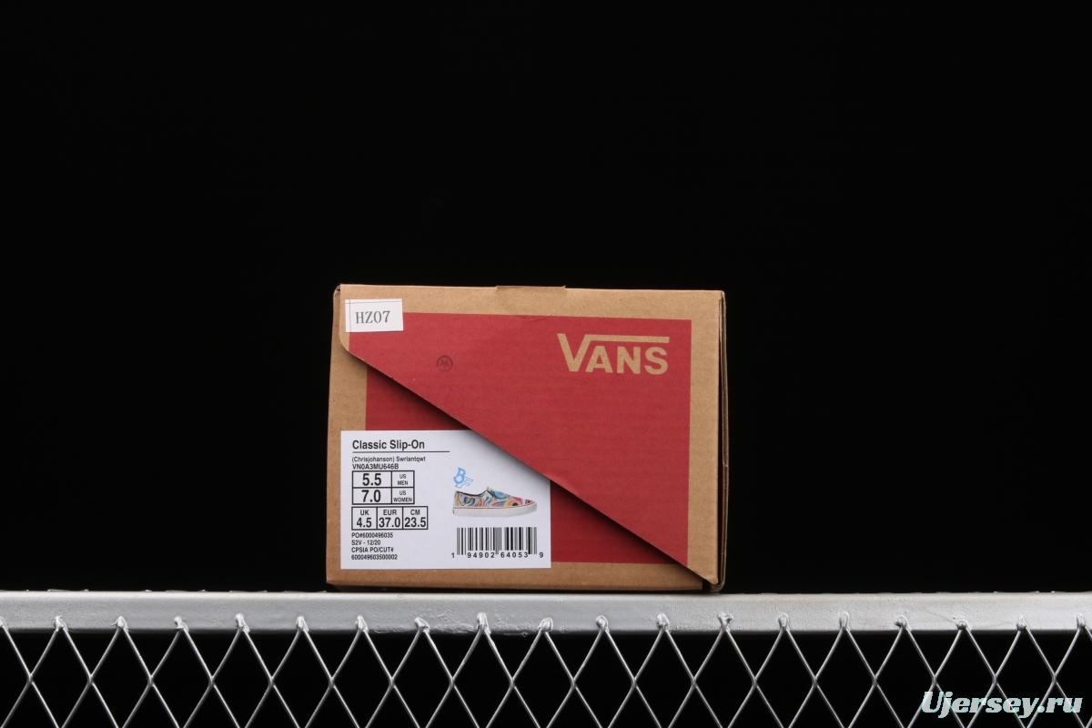 Vans Authentic SF color printing color sole environmental protection lazy man canvas board shoes VN0A3MU646B