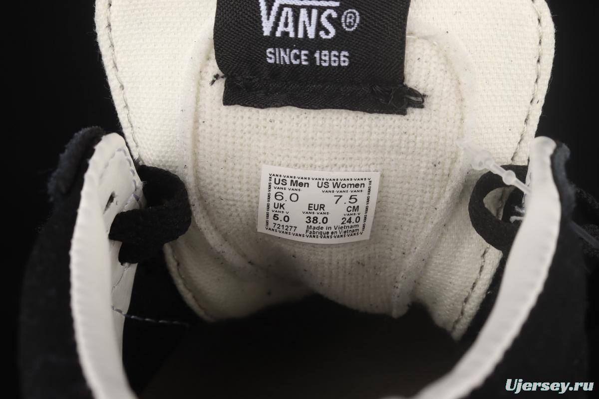 Vans Sk8-Mid 's new cool-feeling transparent glass glue black Zhongbang board shoes VN0A3WM3ABC