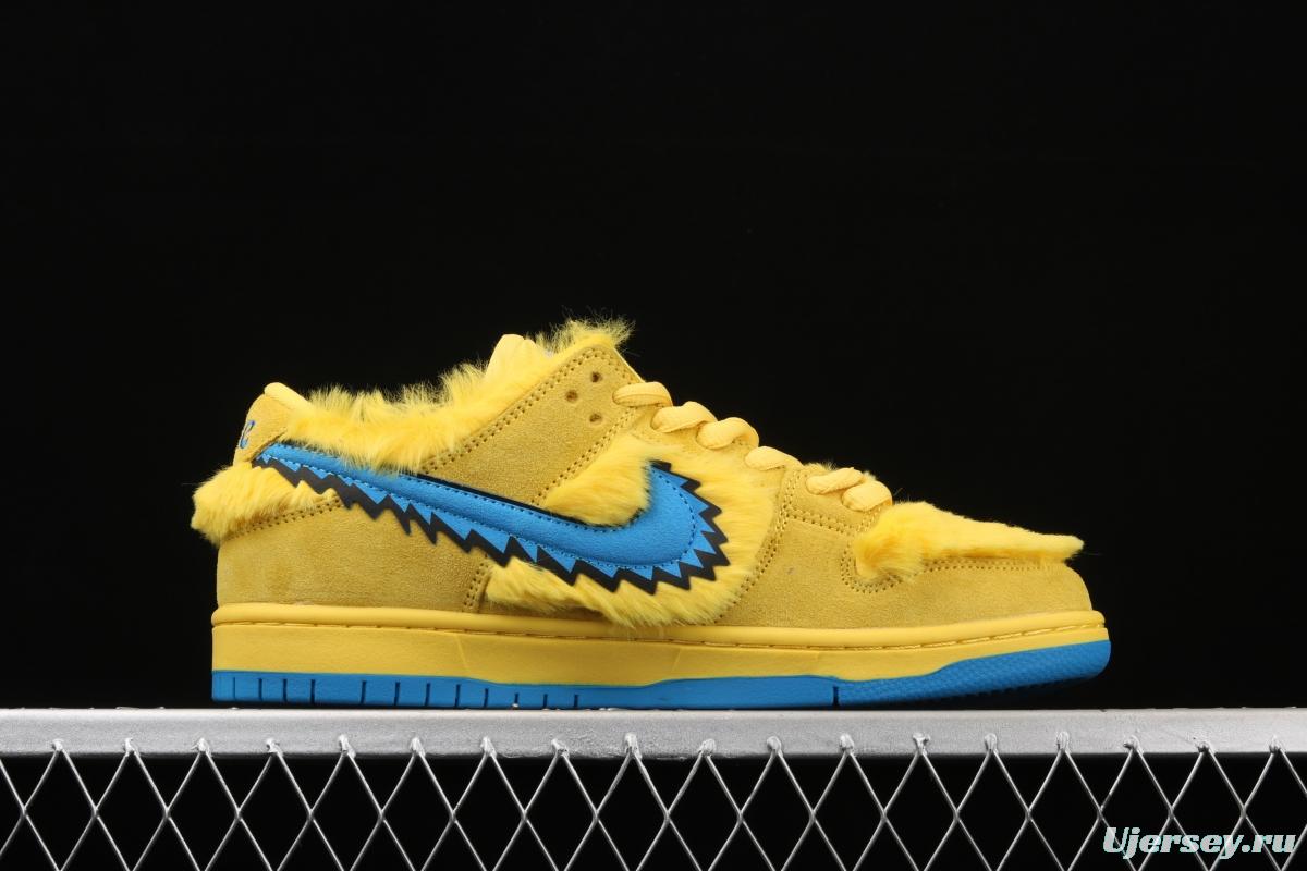 Grateful DeAdidas x NIKE SB DUNK Low Yellow Bear joint style yellow and blue bear sports skateboard shoes CJ5378-700