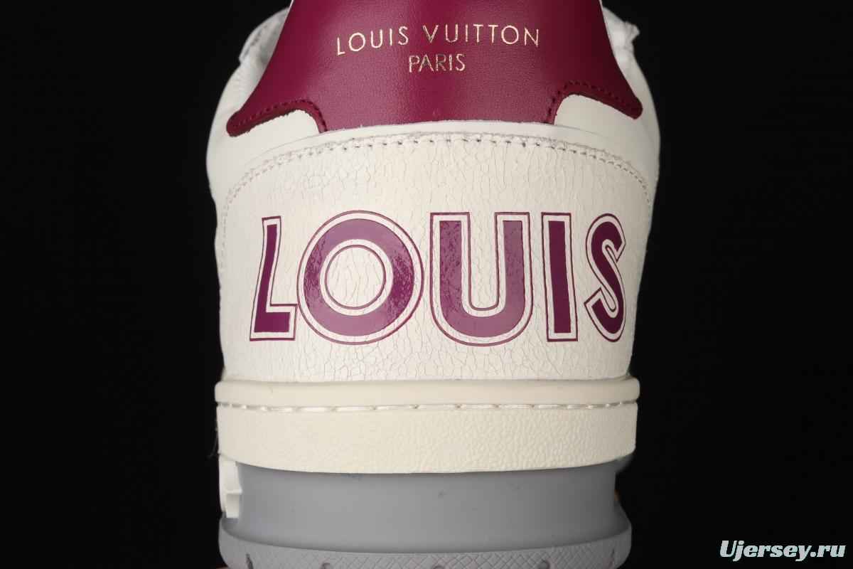 Authentic LV 2021ss early spring fashion catwalk sneakers 400N 51White Purple