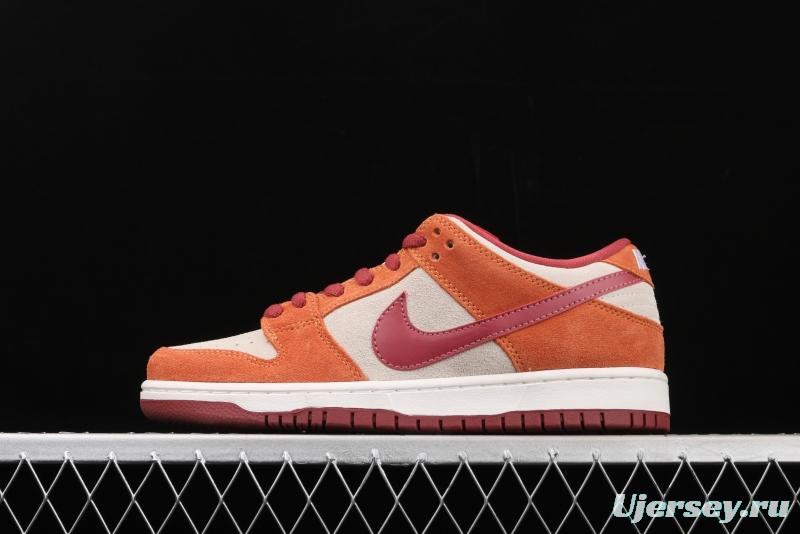 NIKE SB DUNK Low Pro brown-red color matching low-top casual board shoes BQ6817-202