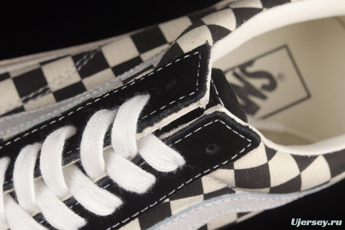 Vans Old Skool DX Anaheim black and white checkerboard old dirty low-top shoes VN0A38G2OAK