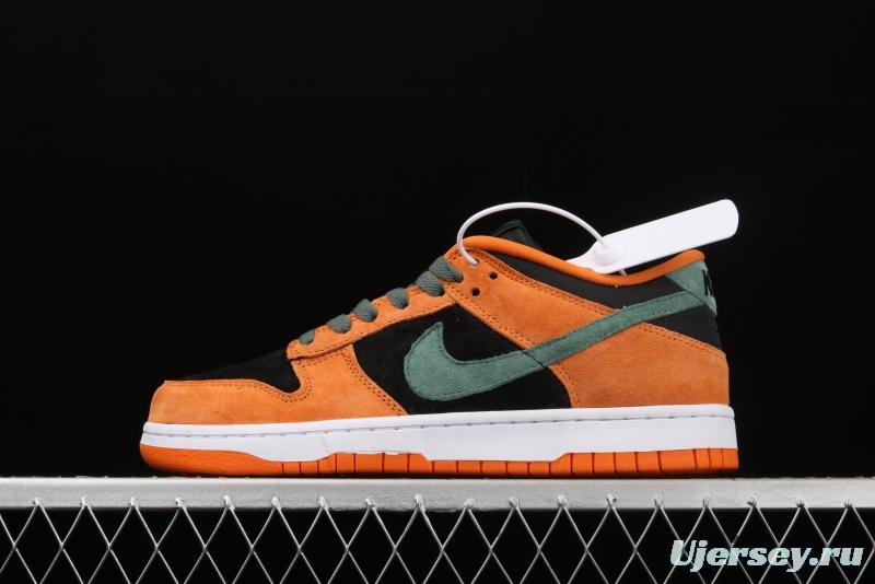 NIKE SB DUNK Low SP Ceramic dunk series carrot yellow and black low-side leisure sports skateboard shoes DA1469-001