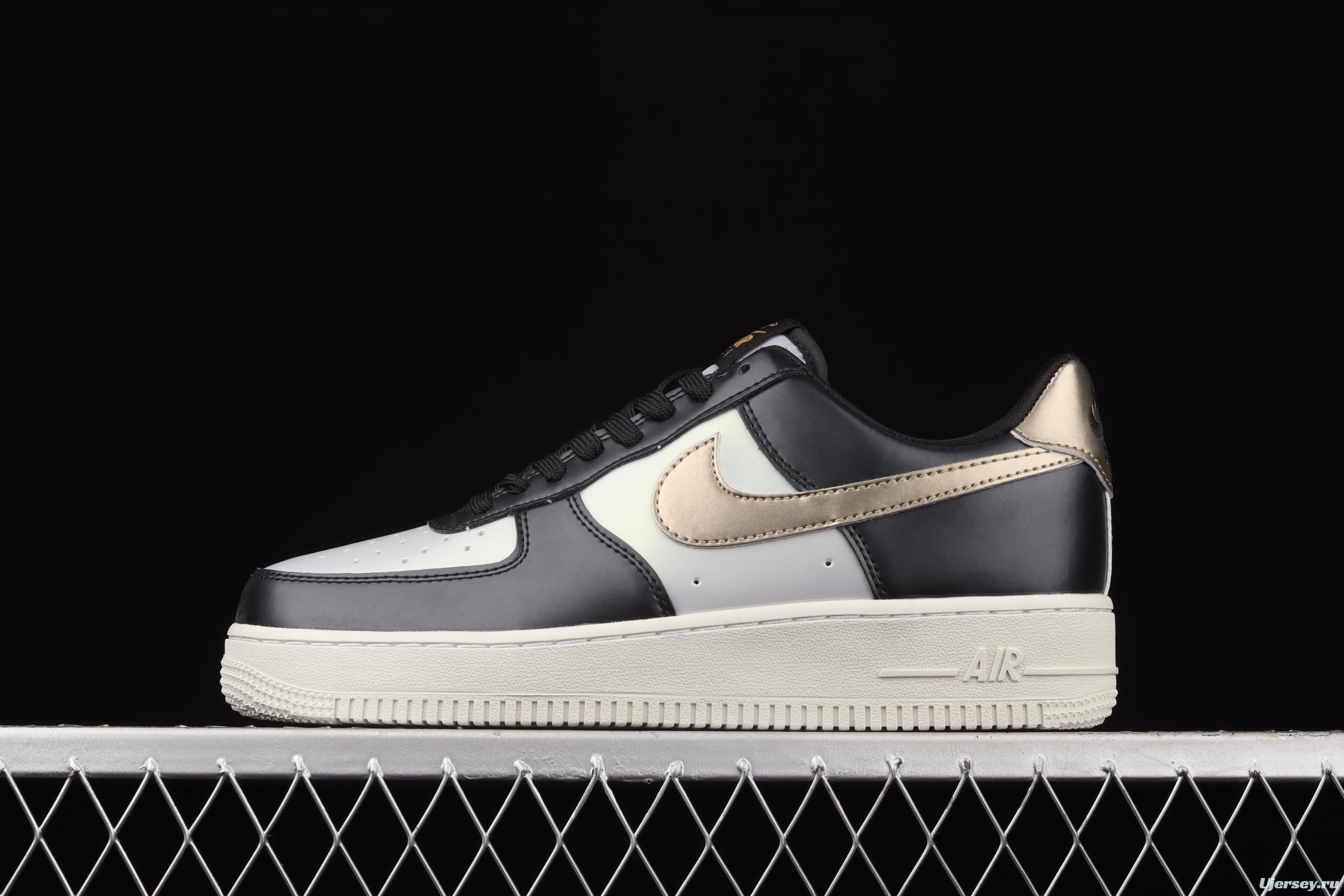 NIKE Air Force 1 Low black gold mandarin duck low top casual board shoes 849345-003