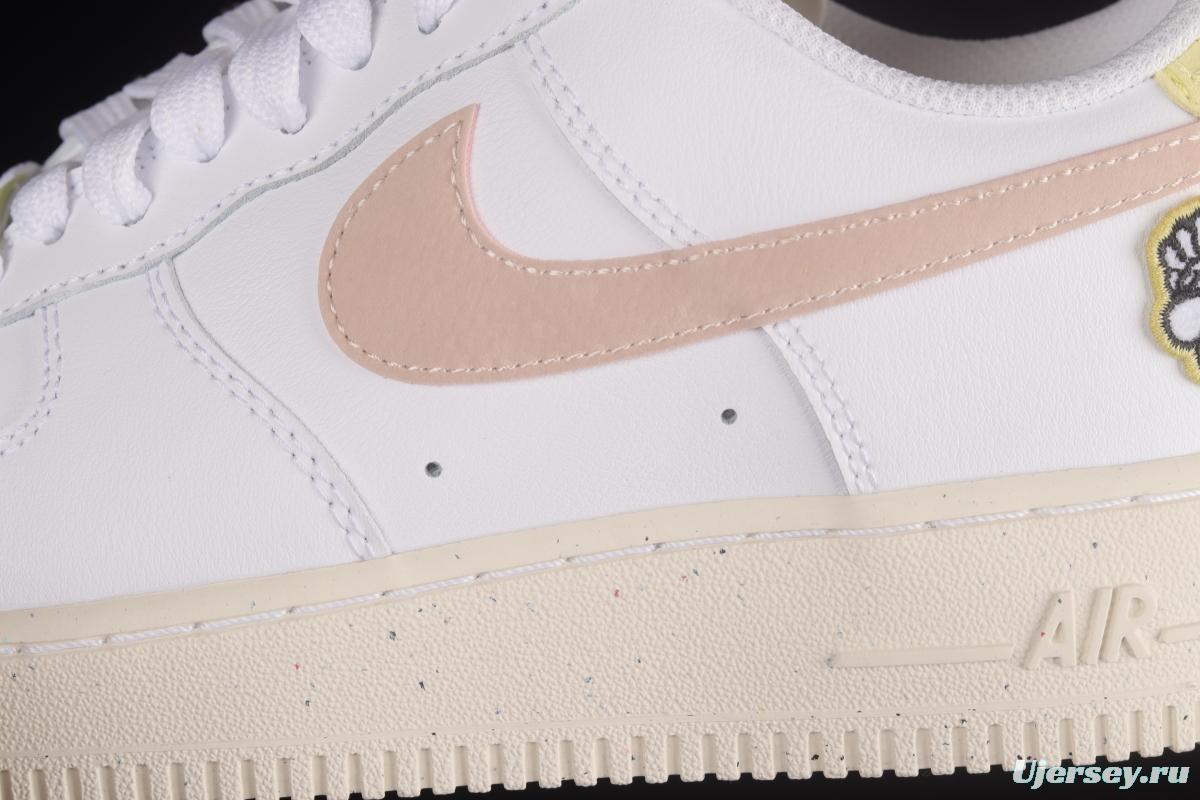 NIKE Air Force 1'07 Low White Pink Butterfly Embroidery Low Top Casual Sneakers DJ6377-100