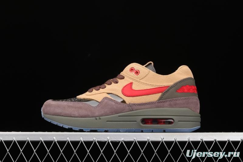 Clot x NIKE Air Max 1 Tea Leaf Brown joint style retro casual running shoes DD1870-200