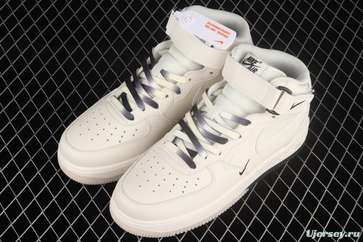 NIKE Air Force 1x 07 Mid rice black and white Brooklyn Nets city limited casual board shoes NT2969-013