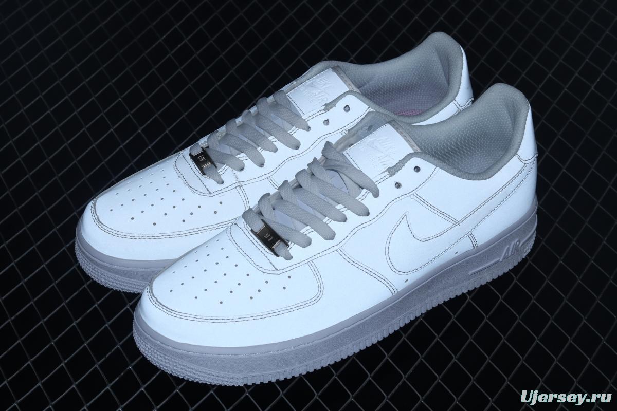 NIKE Air Force 1 Reflective Pearl White 3M reflective low-top casual board shoes DC2062-100