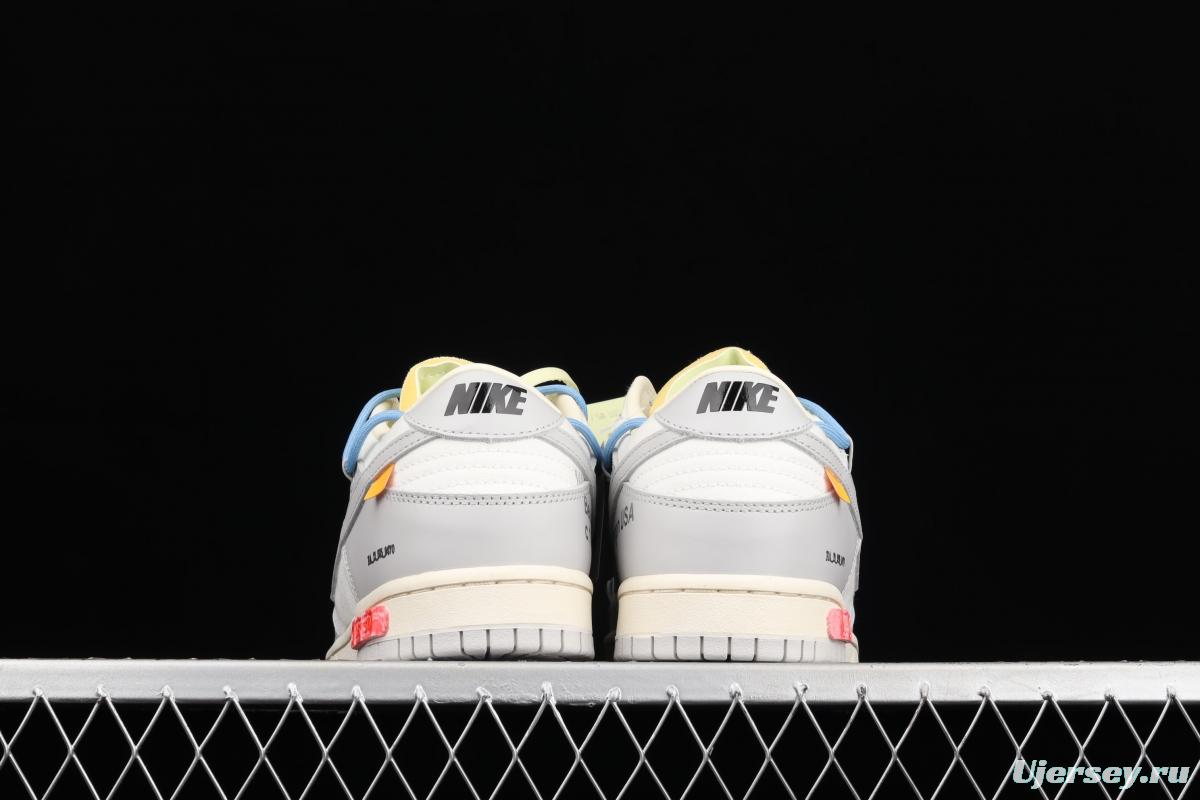 OFF-White x NIKE DUNK Low 04 of 50 OW white gray leisure sports skateboard shoes DM1602-113