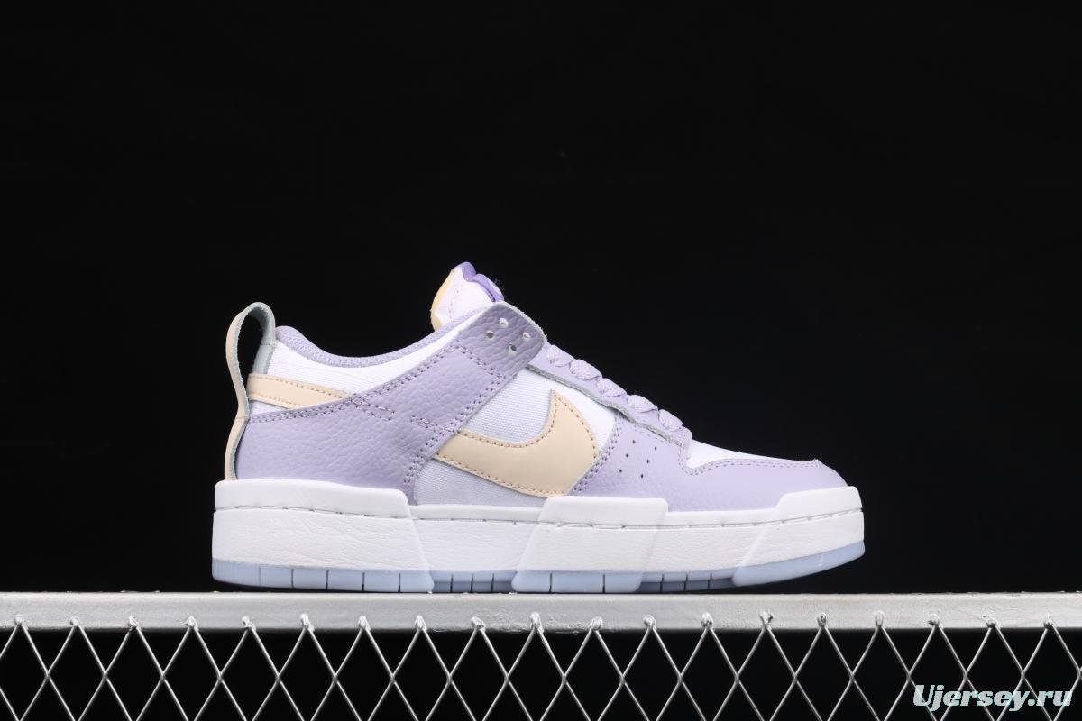 NIKE DUNK Low Disrupt White/Sand/Ghost/Sail lightweight dunk destruction series deconstructed wind low side casual skateboard shoes DJ3077-100