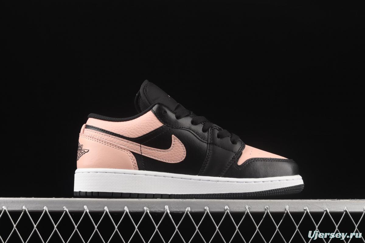 Air Jordan 1 Low black powder low-side cultural leisure sports shoes 553560-034
