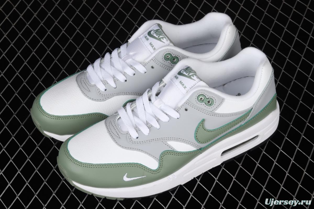 NIKE Air Max 1 gray-green leather half-palm air cushion retro running shoes DB5074-100