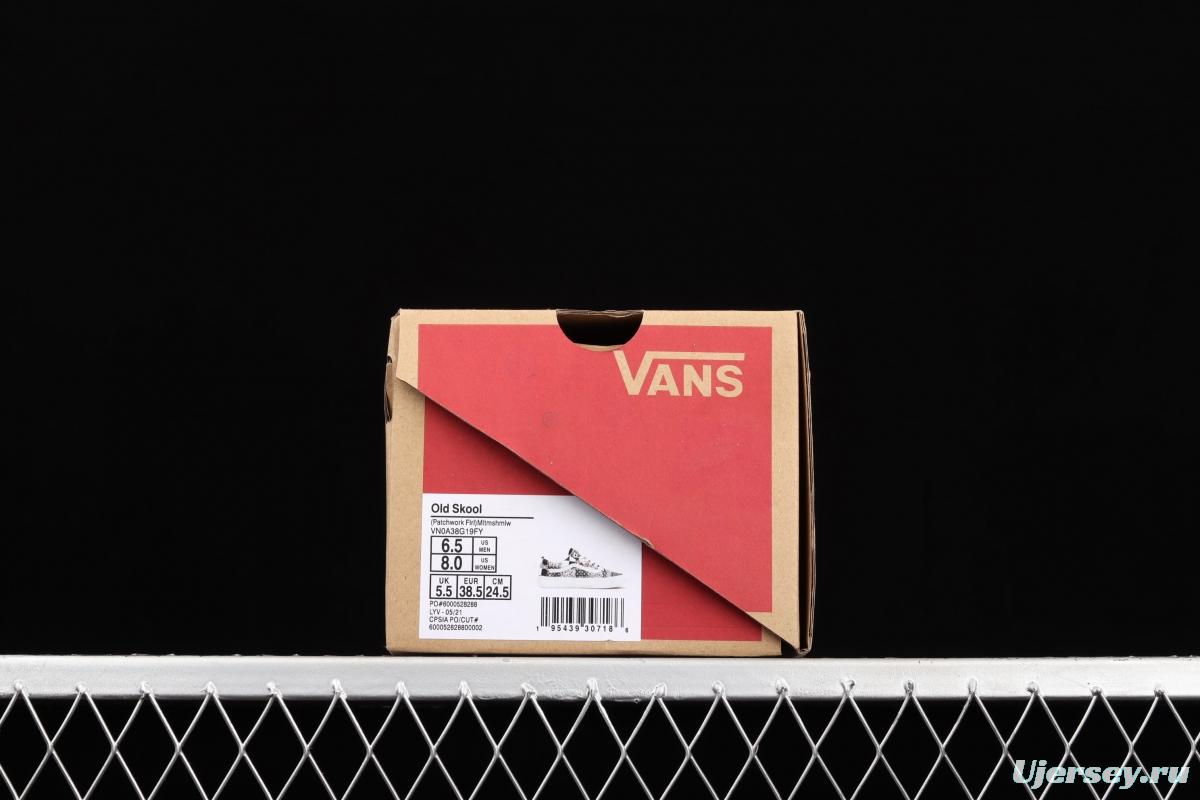 Vans Old Skool MeAdidasow Patchwork series plaid splicing rag low-top casual board shoes VN0A38G19FY