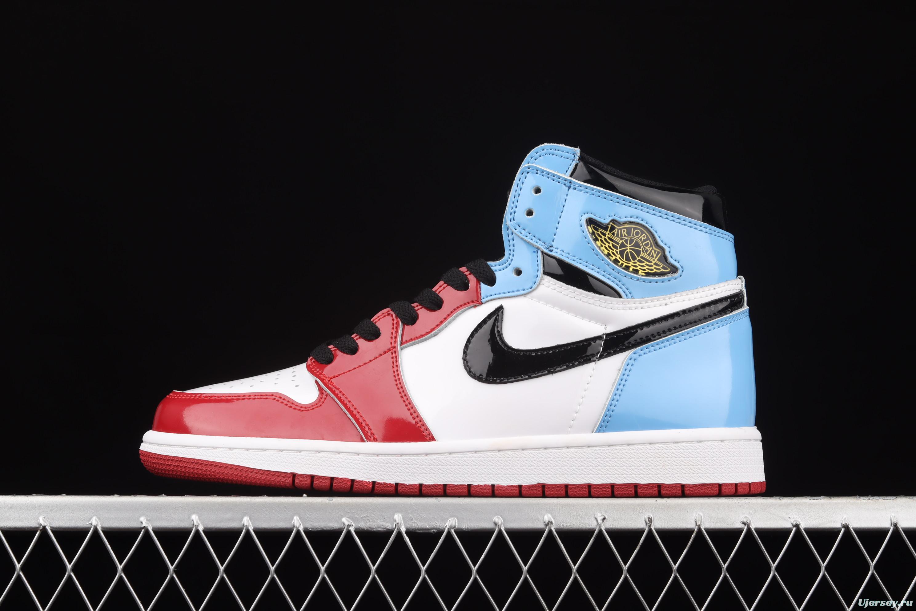 Air Jordan 1 Fearless Gao Bang red and blue lacquered leather CK5666-100