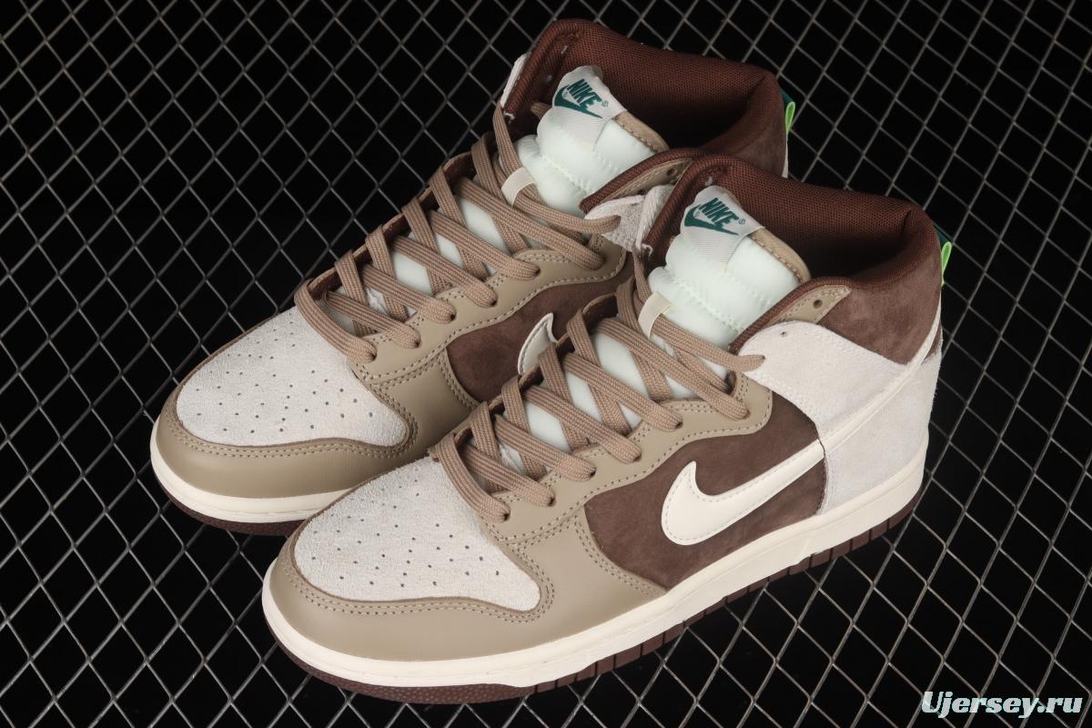 NIKE DUNK High Light Chocolate Chocolate vintage White Brown High Top Leisure Skateboard shoes DH5348-100