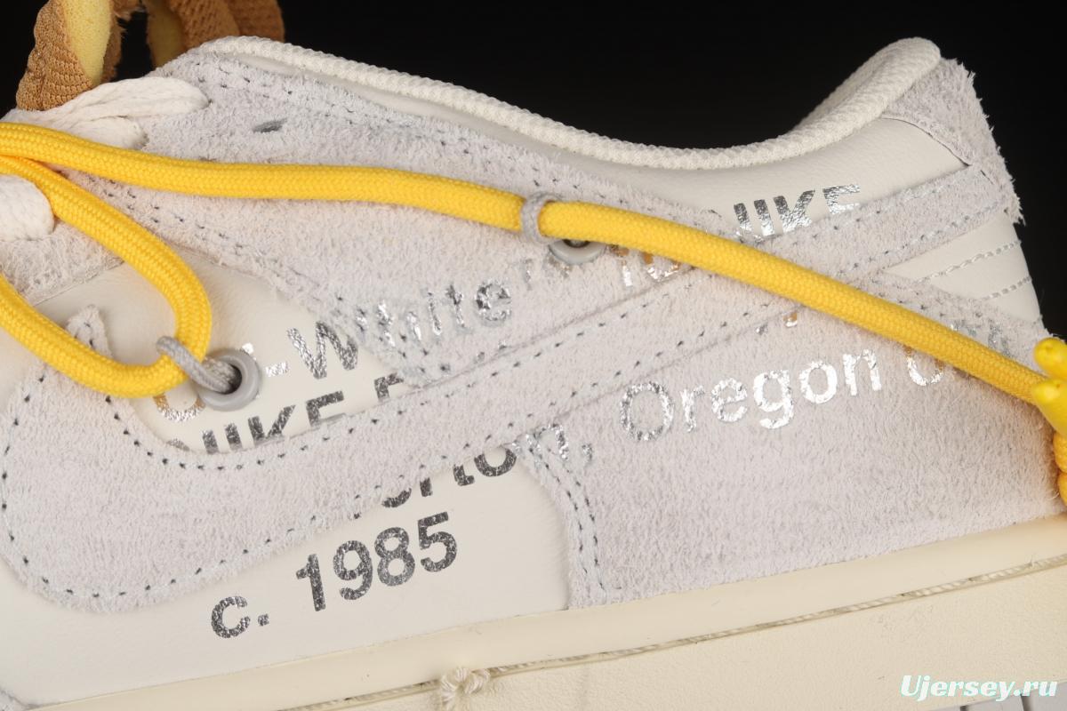 OFF-White x NIKE DUNK Low OW white gray leisure sports skateboard shoes DJ0950-109