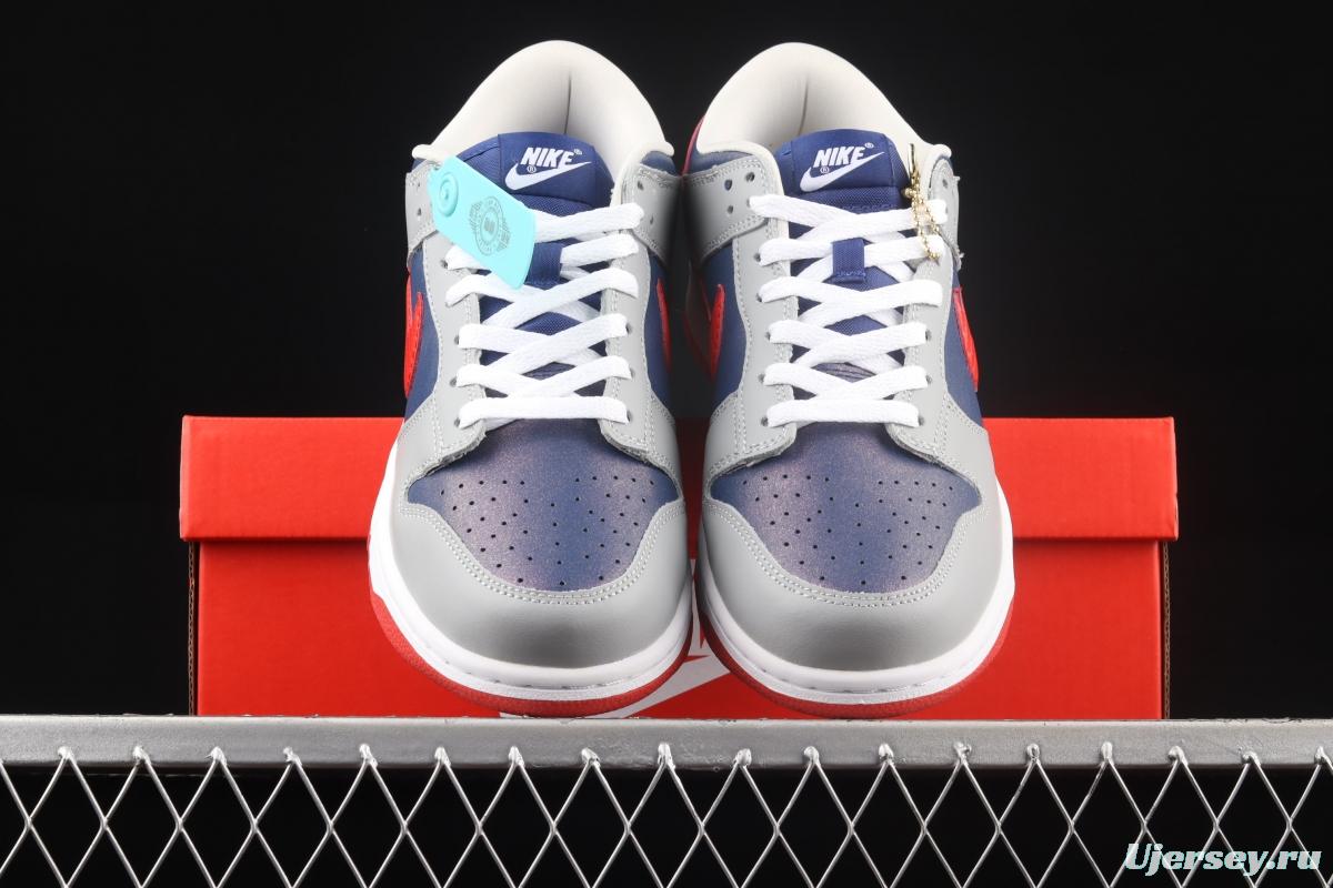 NIKE DUNK Low Samba Japan restricts the sale of Super Blue / Samba Red-Silver leisure sports board shoes CZ2667-400