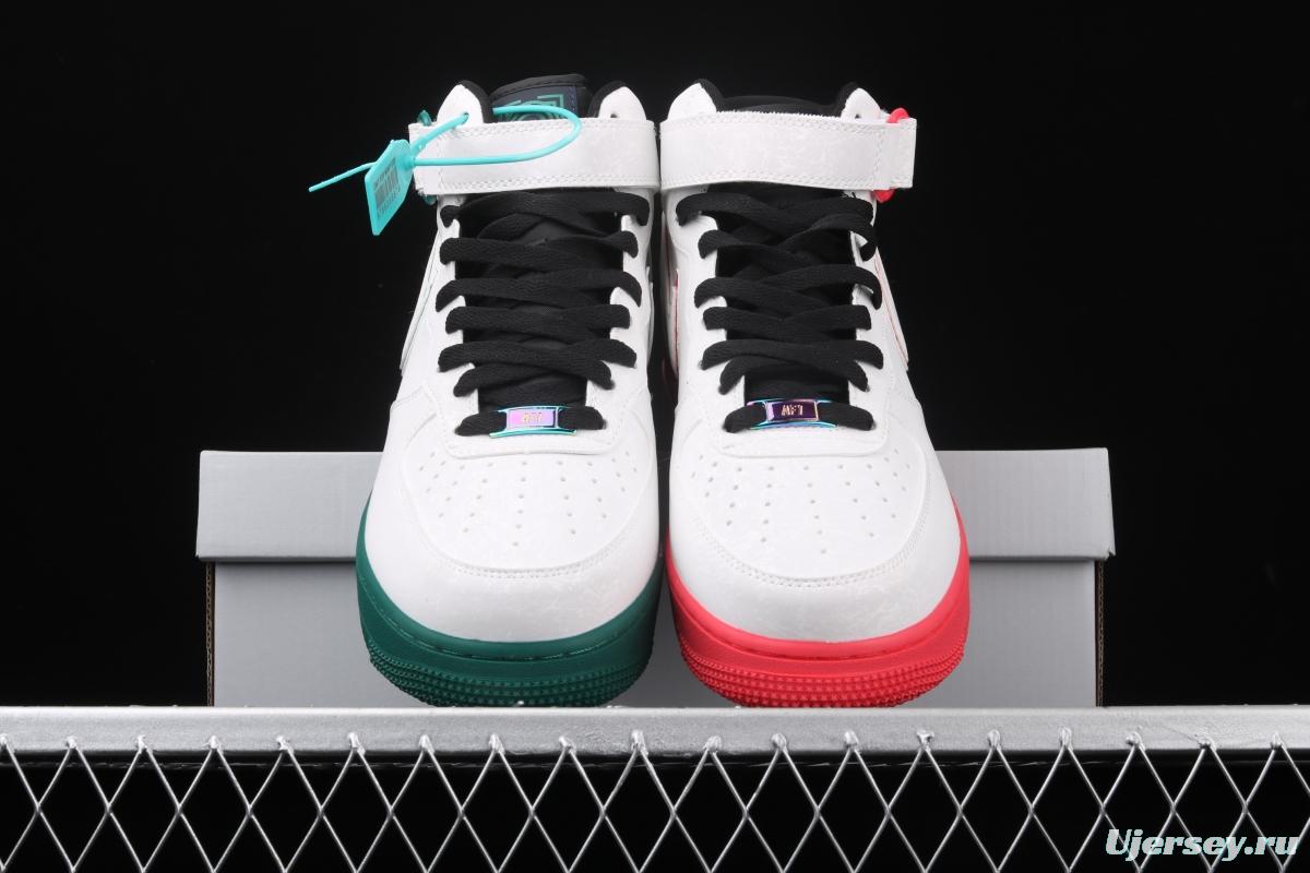 NIKE Air Force 1 High'07 Le ChinaHoop Dreams Red and Green Mandarin Duck Chinese Basketball Dream Limited Edition Zhongbang Leisure Board shoes CK4581-131
