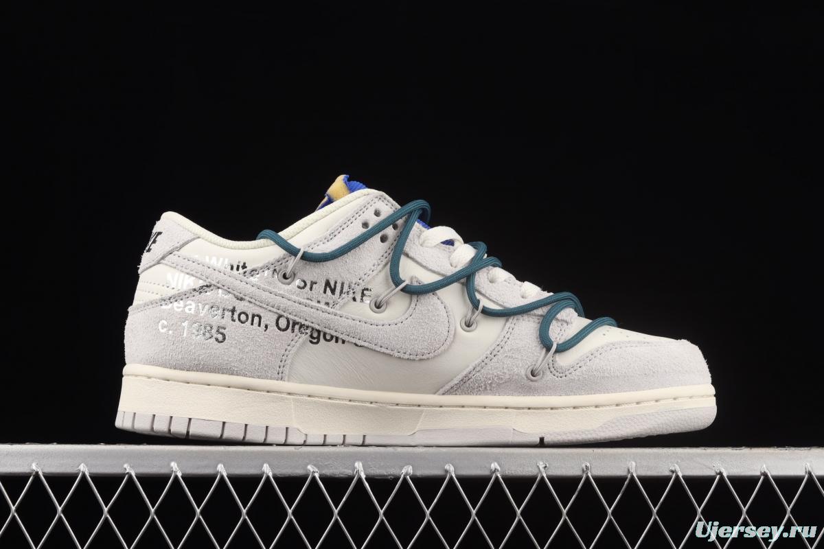 OFF-White x NIKE DUNK Low OW suede SB buckle rebound fashion casual board shoes DJ0950-111,