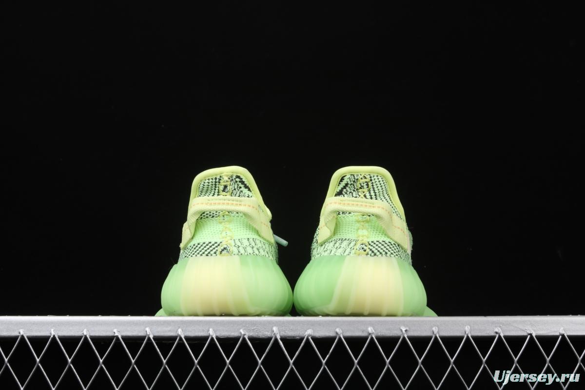 Adidas Yeezy Boost 350V2 Yeezreel FX4130 Darth Coconut 350 the second generation of hollowed-out black and yellow luminous stars