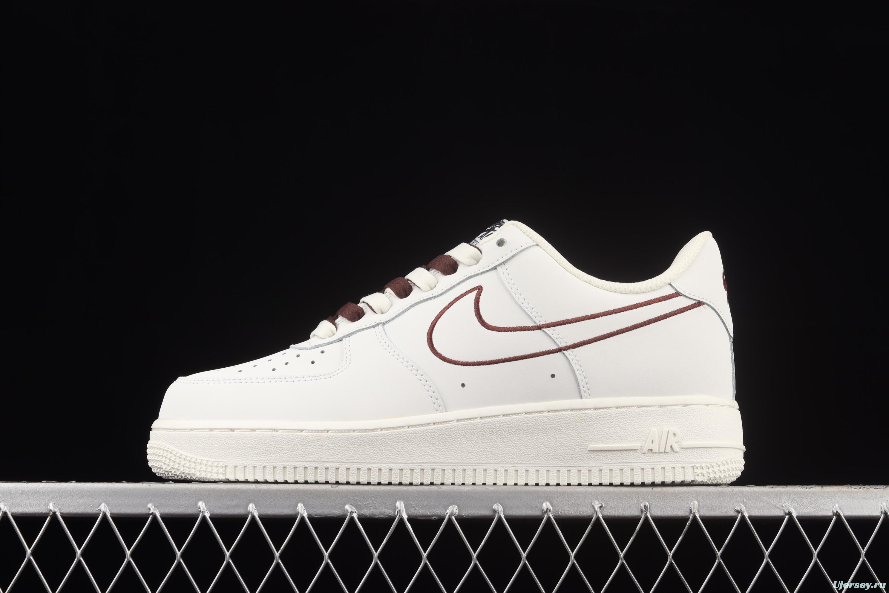 NIKE Air Force 11407 Low beige electric embroidery hook low-top casual board shoes CL6326-138,