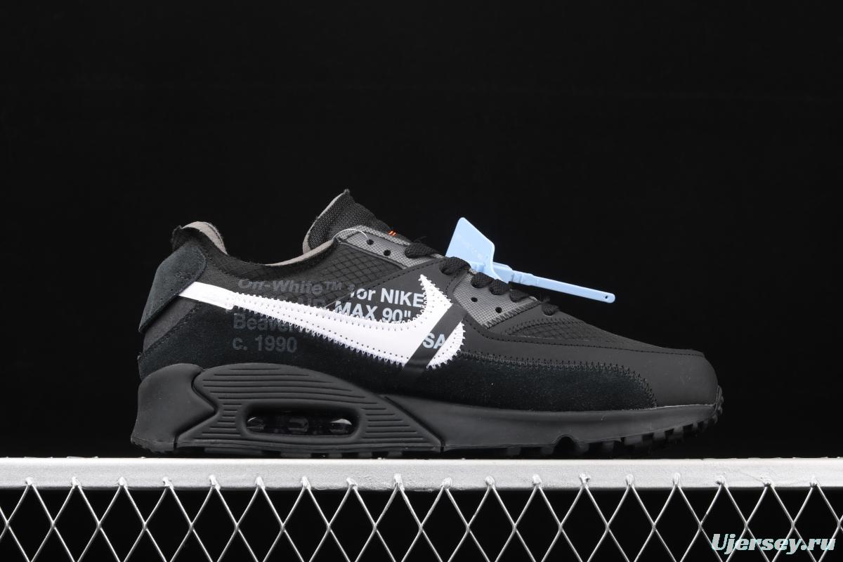 OFF-White x NIKE Air Max 90 OW joint limited edition classic air cushion running shoes AA7293-001