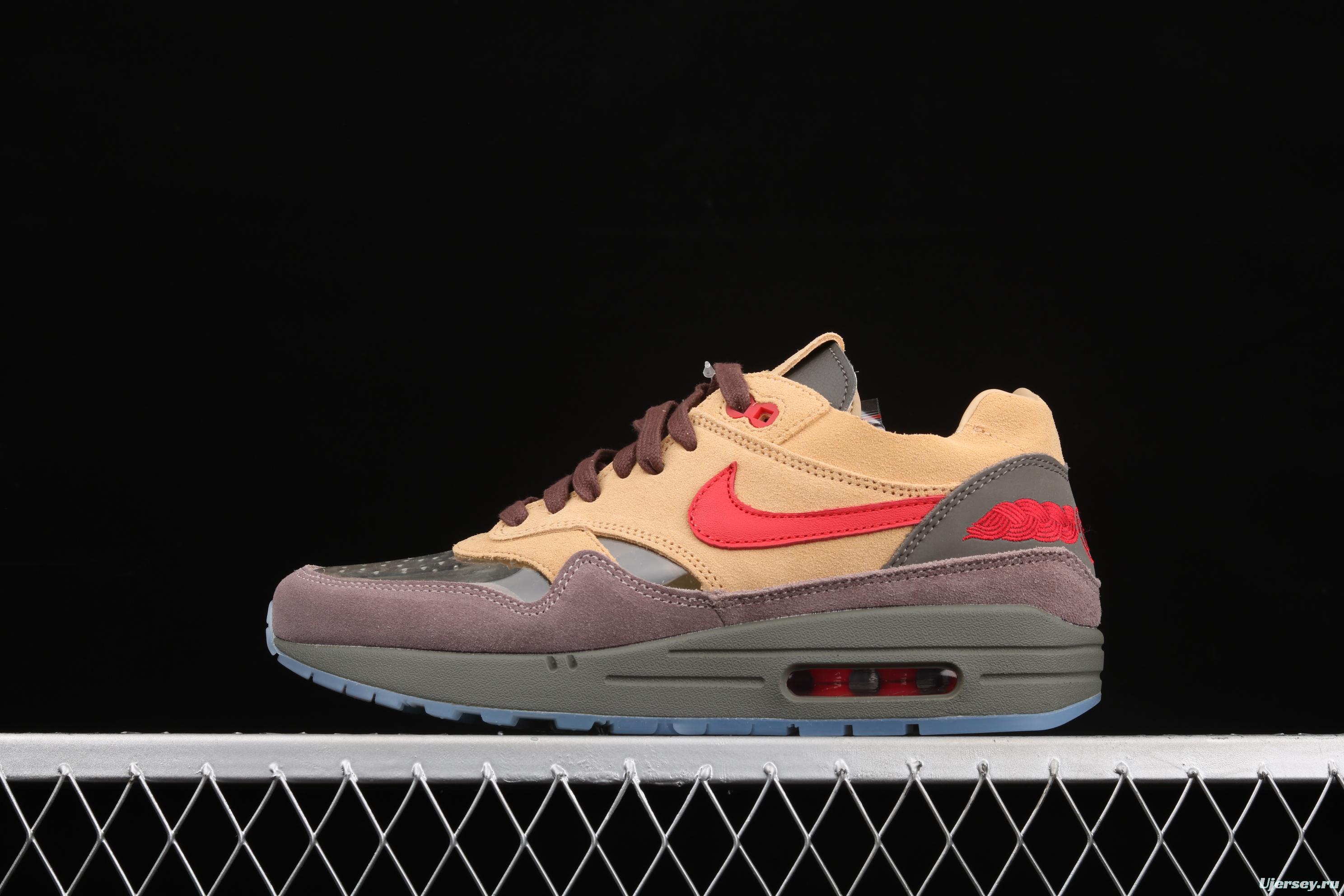 Clot x NIKE Air Max 1 Tea Leaf Brown joint style retro casual running shoes DD1870-200