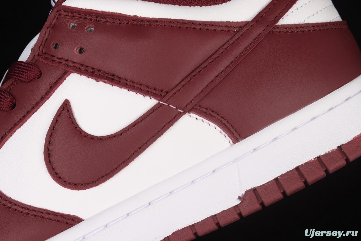 NIKE SB DUNK Low Prm wine red and white color SB buckle rebound fashion leisure board shoes DD1503-108