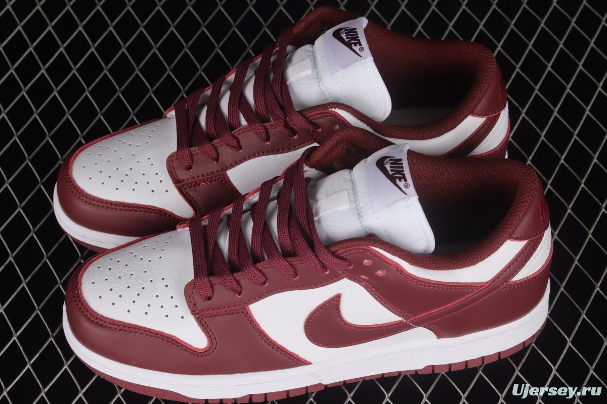 NIKE SB DUNK Low Prm wine red and white color matching SB buckle broken rebound fashion casual shoes DD1503-108