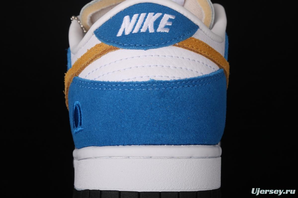 Kasina x NIKE SB DUNK Low co-signed blue and yellow retro low-top leisure sports skateboard shoes CZ6501-100