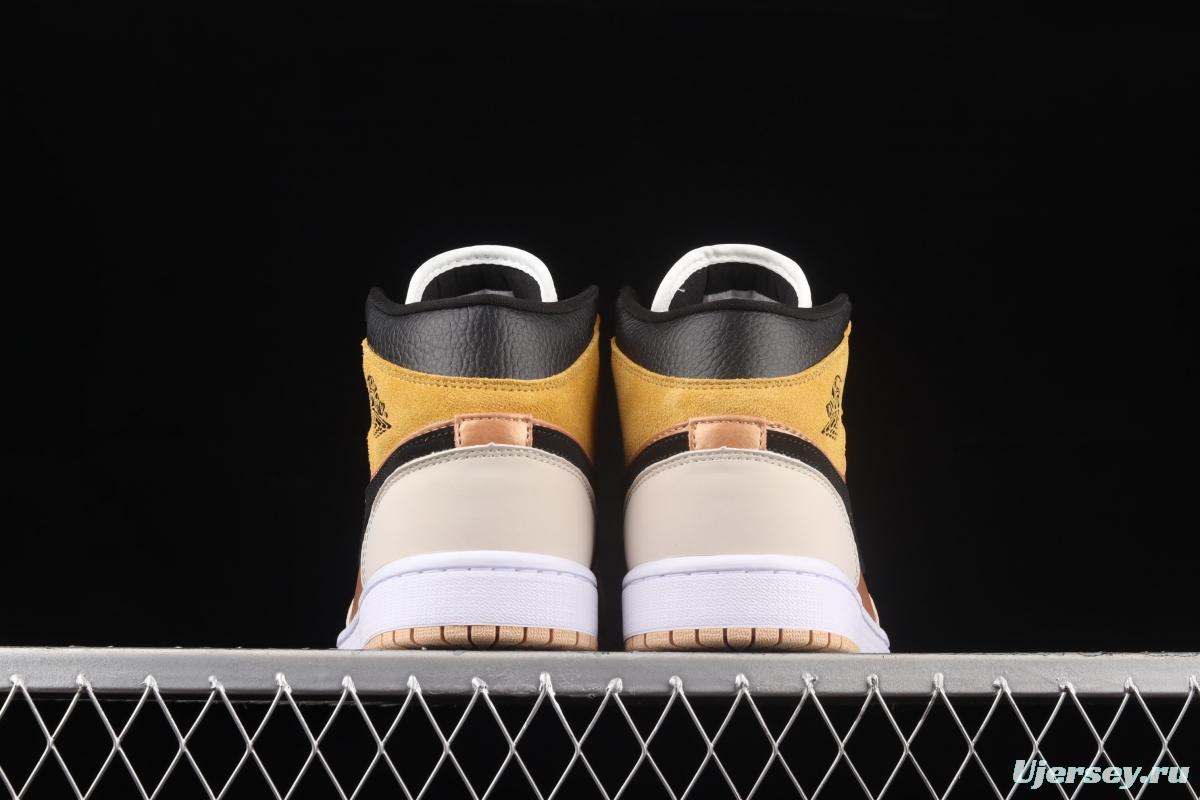 Air Jordan 1 Mid SE Particle Beige rock tea bronze Zhongbang basketball shoes DD2224-200