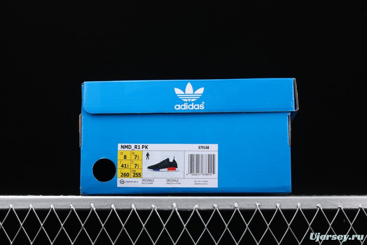 Adidas NMD_R1 Boost competes for S79168 black, blue and red color matching. Dongguan original large particles feel super soft.