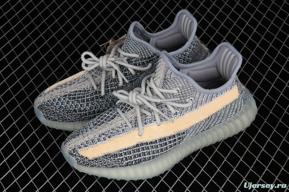 Adidas Yeezy 350 Boost V2 Ash Blue GY7657 Darth Coconut 350 second generation hollowed-out water wash tannin color BASF Boost original