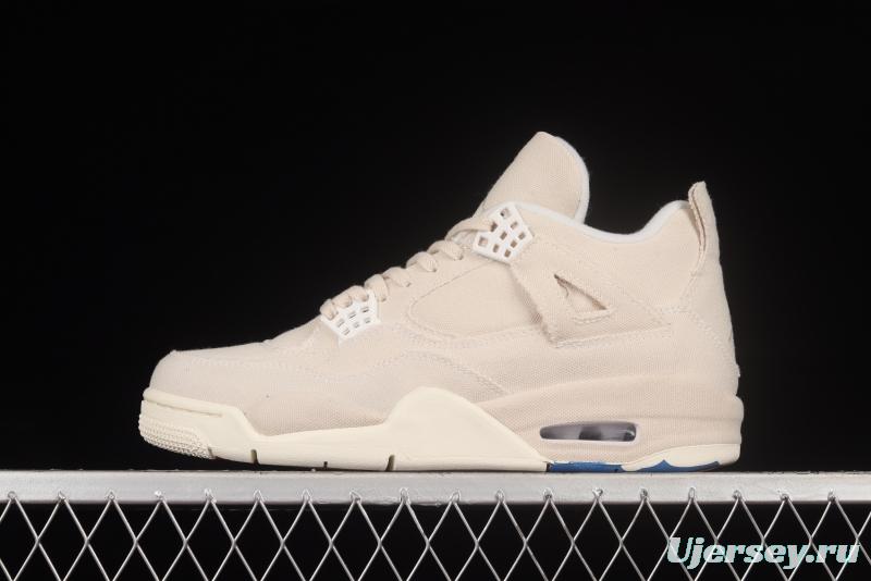 Air Jordan 4 Retro Canvas off-white canvas basketball shoes DQ4909-100