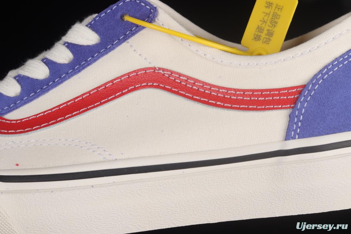 Vans Style 36 Decon Sf New White Blue Red Half Crescent Toe Low Top Sneakers VN0A5HYRB6R