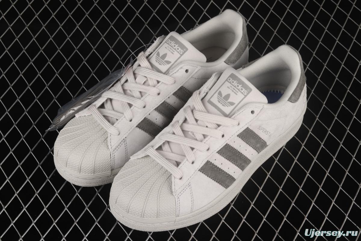 Reigning Champ x Adidas Superstar BS9558 shell joint style suede light gray dark gray classic leisure board shoes