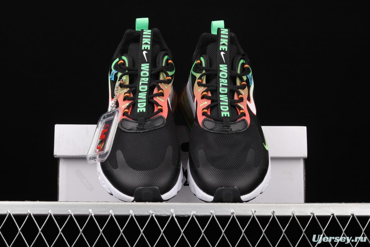 NIKE React Air Max 270Just Do It Takahashi Shield mesh series functional half-palm air cushion running shoes CK6457-001