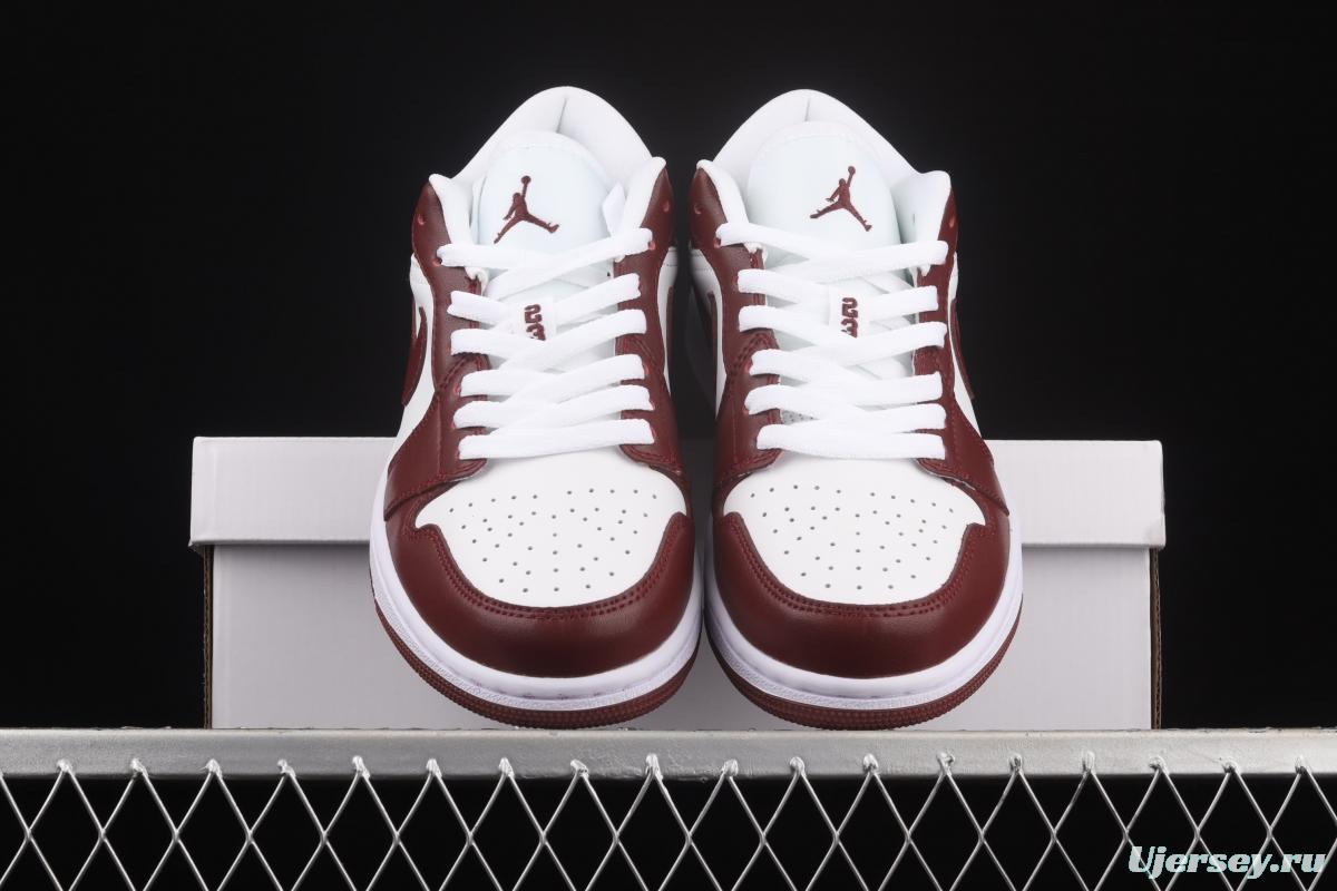 Air Jordan 1 Low red and white low top basketball shoes DC0774-116