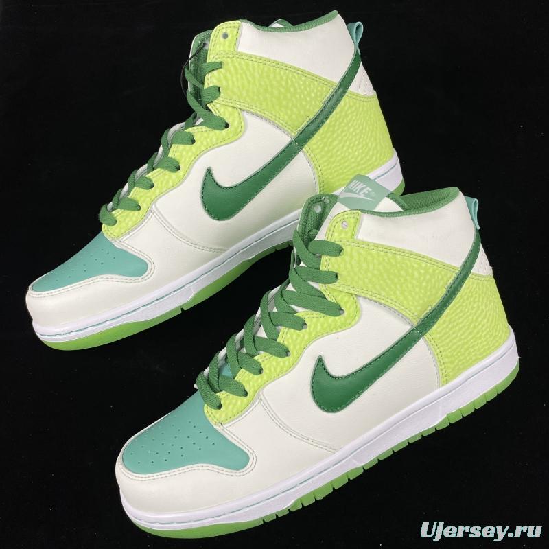 NIKE DUNK High Premium 'Glow In The Dark 2' luminous white and green dunk series retro high-top leisure sports skateboard shoes 312786-131