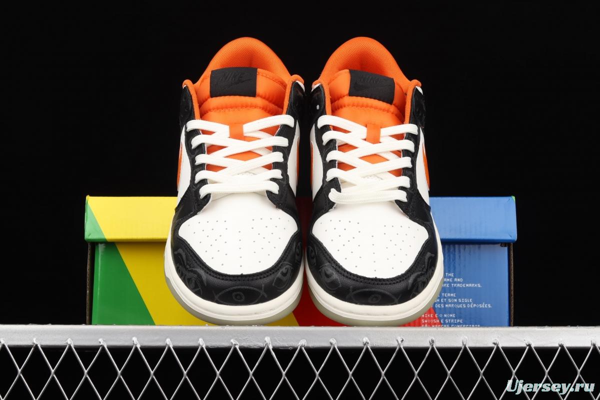 NIKE SB DUNK Low Halloween black, white and orange luminous Halloween SB rebound fashion casual board shoes DD3357-100