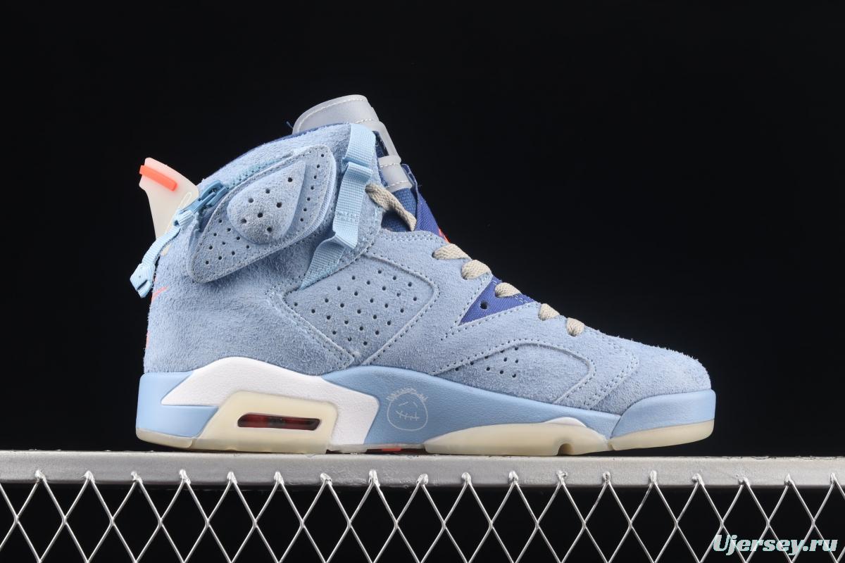 Travis Scott x Air Jordan 6 Cerulean Joint name Sky Blue DH0690-400