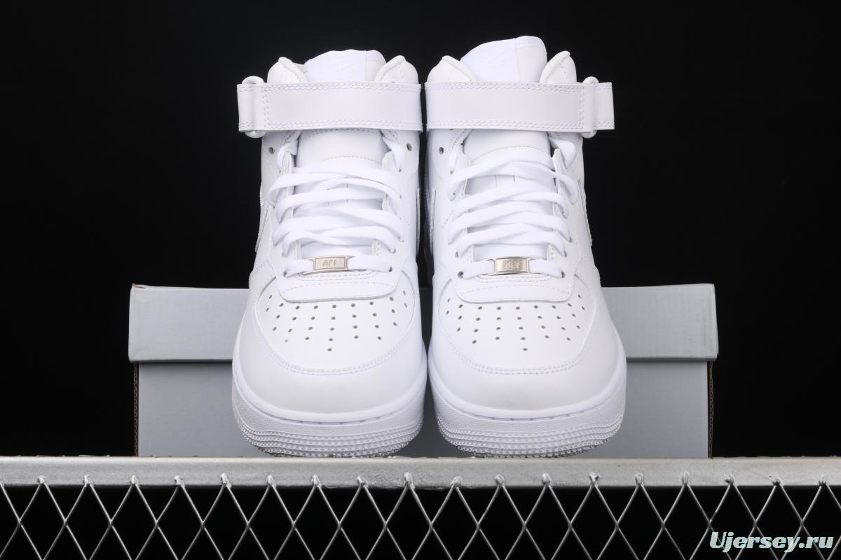 NIKE Air Force 1 Mid'07 Air Force all-white mid-top casual board shoes 315123-111,