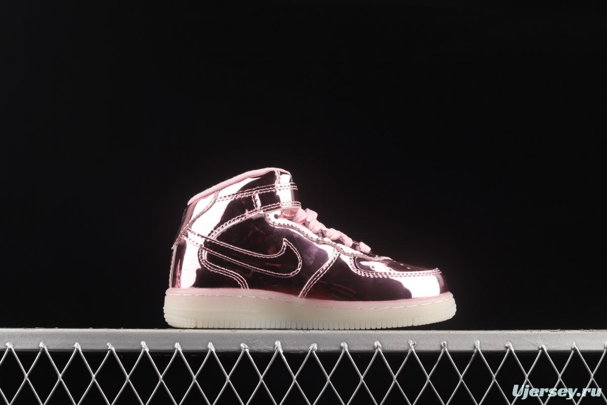 NIKE Air Force 1: 07 Mid WB dazzling ribbon lamp state size Kids 314197-8300