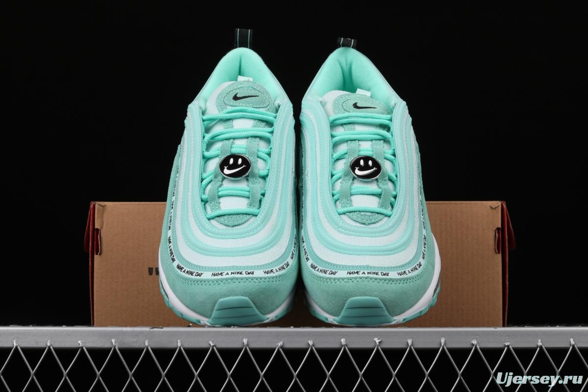 NIKE Air Max 97 ND mint green suede air cushion running shoes 923288-300