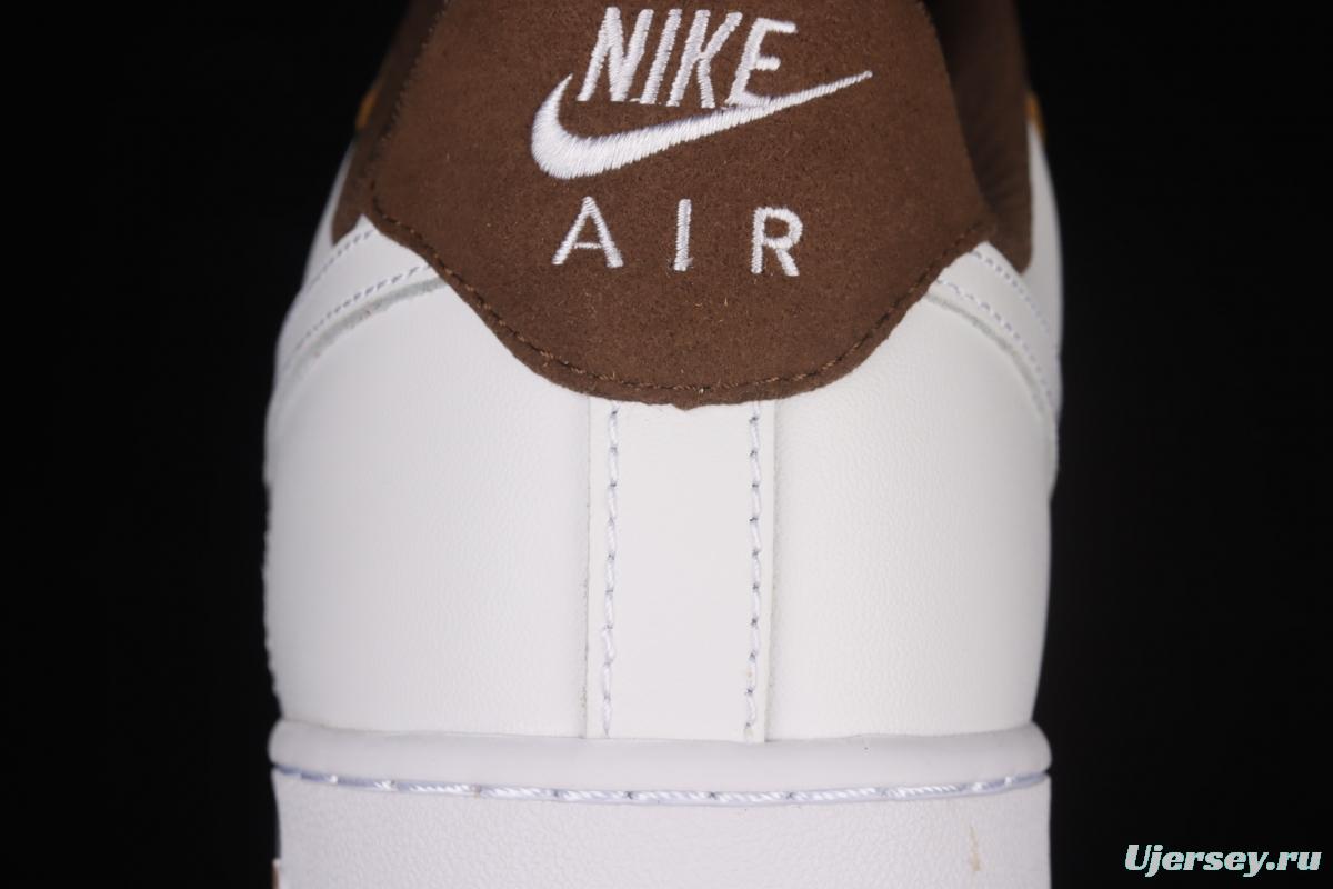 NIKE Air Force 1x07 Cappuccino cappuccino low-side color casual board shoes CW2288-902