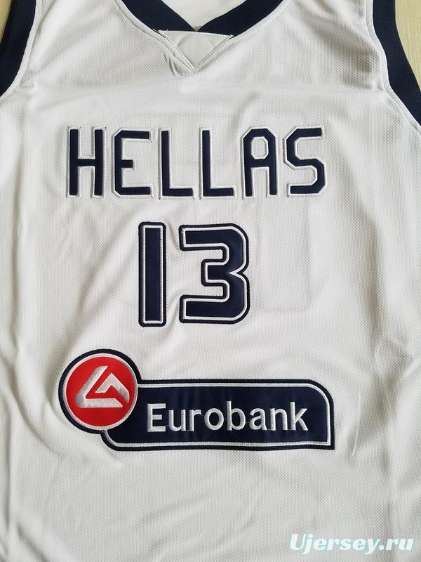 Giannis Antetokounmpo 13 Greece College White Basketball Jersey