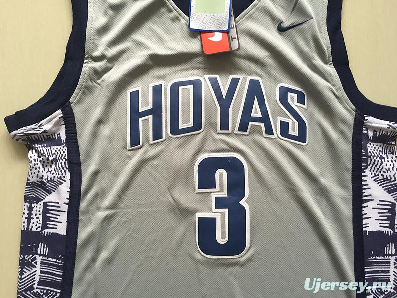 Allen Iverson 3 Hoyas College Gray Basketball Jersey