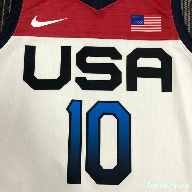 Thai Version Men's Jayson Tatum White USA Basketball Player Jersey